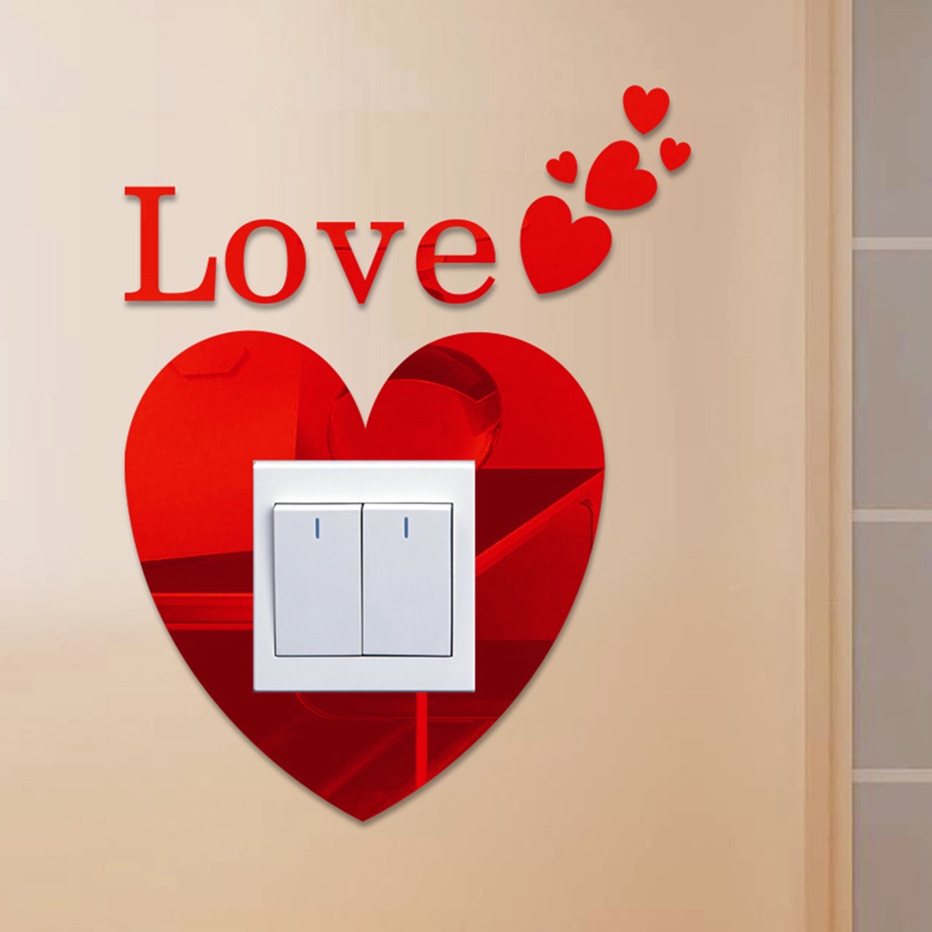 1 Bộ Miếng Dán Công Tắc Bằng Acrylic Tráng Gương Bắt Mắt Sáng Tạo Trang Trí Nhà Cửa