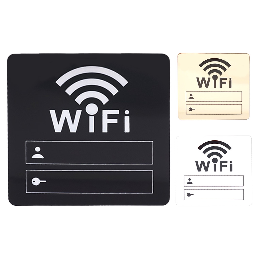 Miếng Dán Tường 3D Bằng Acrylic Tráng Gương In Chữ WiFi Độc Đáo Trang Trí Nhà Cửa