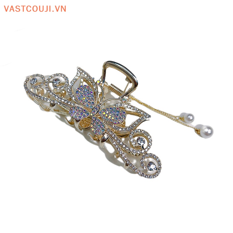 Kẹp Tóc Hình Bướm Rỗng Dát Kim Cương Mưa Thời Trang Cao Cấp Cho Nữ VN