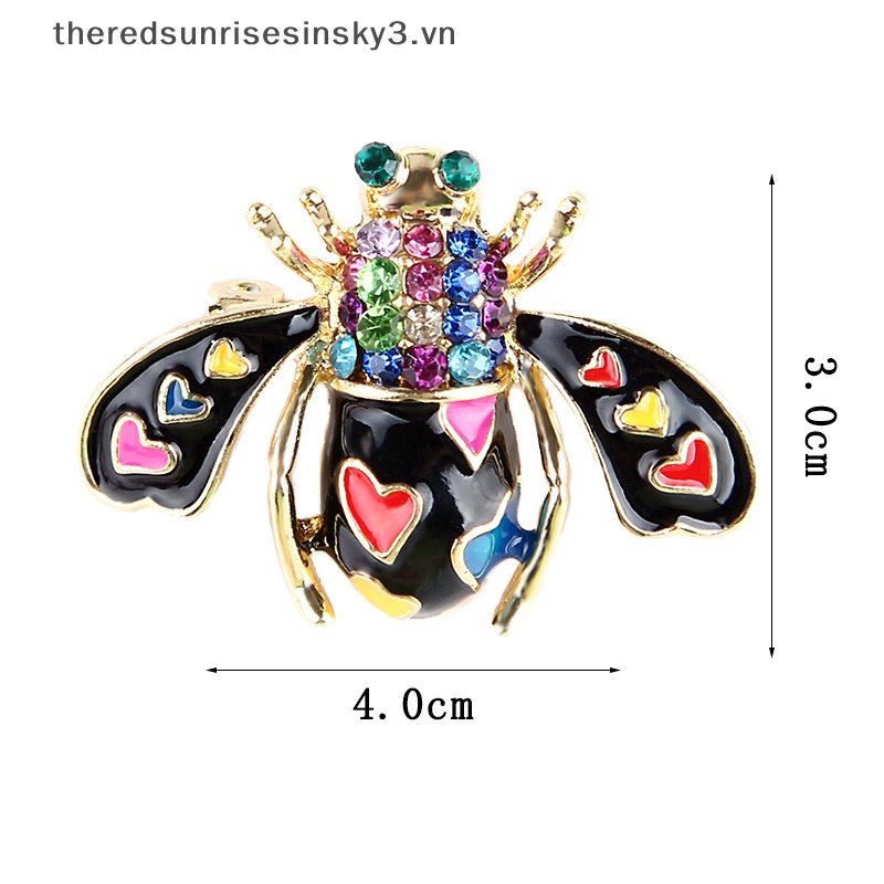 Ghim Cài Áo Hình Chú Ong / Trái Tim Đính Đá Pha Lê Thời Trang