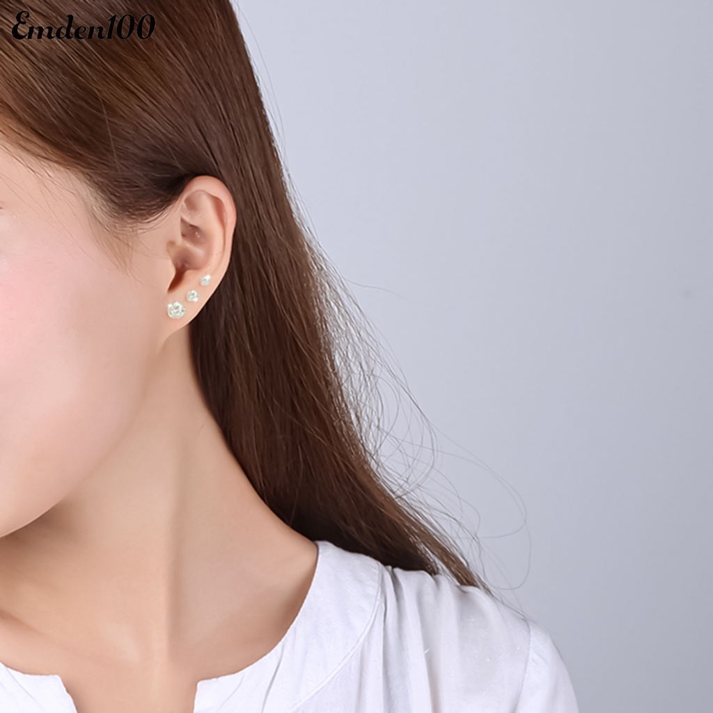 1 Đôi Bông Tai Đính Đá Thời Trang Dành Cho Nam Và Nữ