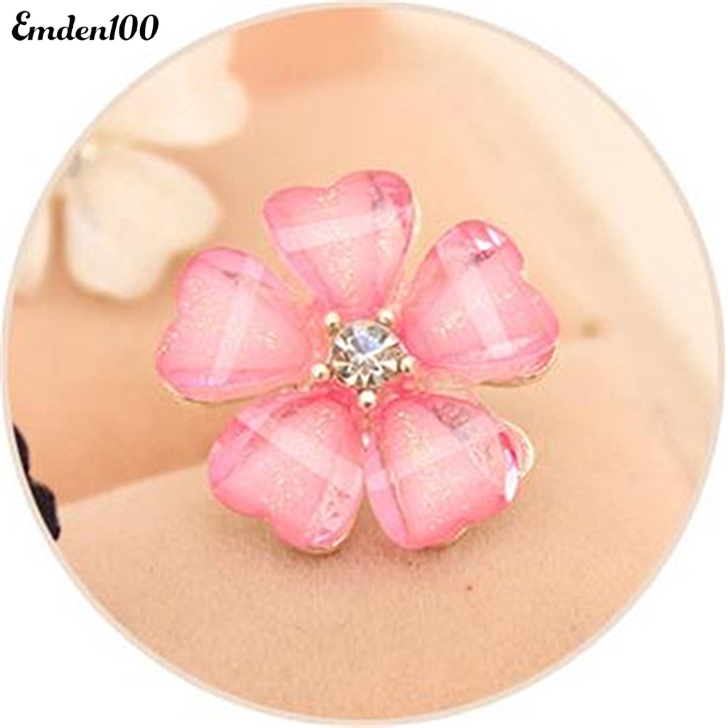 Bông Tai Hình Cánh Hoa Bằng Hợp Kim Đính Đá Lấp Lánh Cho Nữ