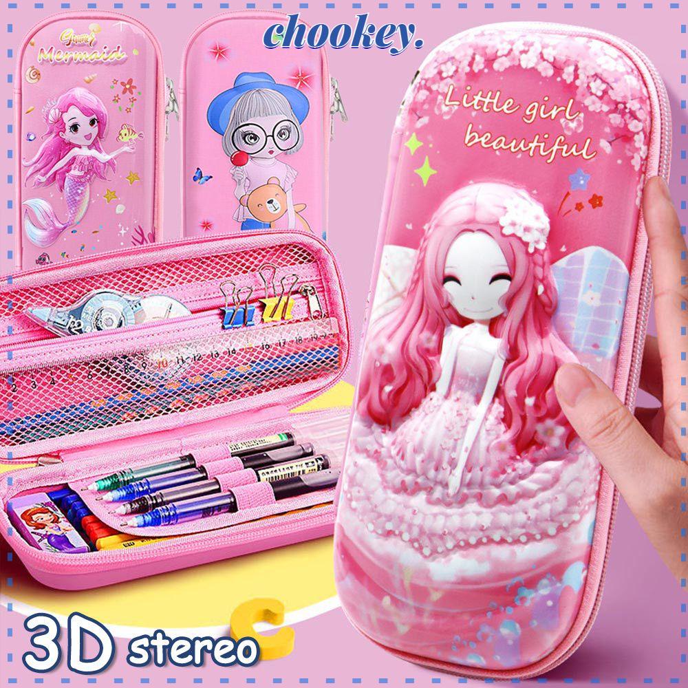 CHOOKEY Hộp Bút EVA Kawaii 3D Chống Nước Kích Thước Lớn