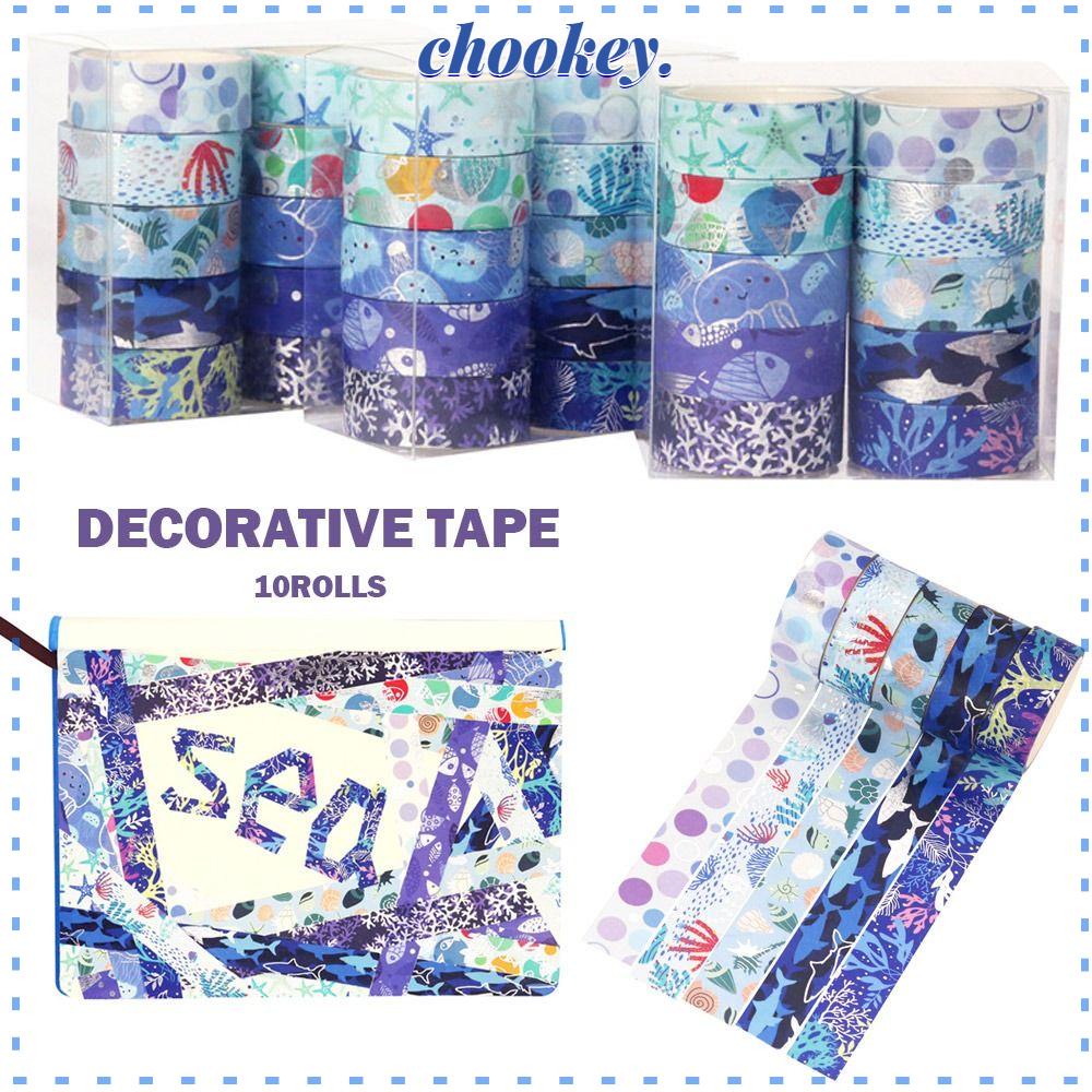 CHOOKEY 10 Cuộn Băng Keo Dán Trang Trí Sổ Tay Thời Trang
