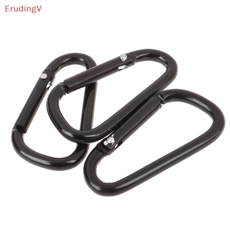 Set 10 Móc Khóa Carabiner Bằng Hợp Kim Nhôm Hình Chữ D Màu Đen