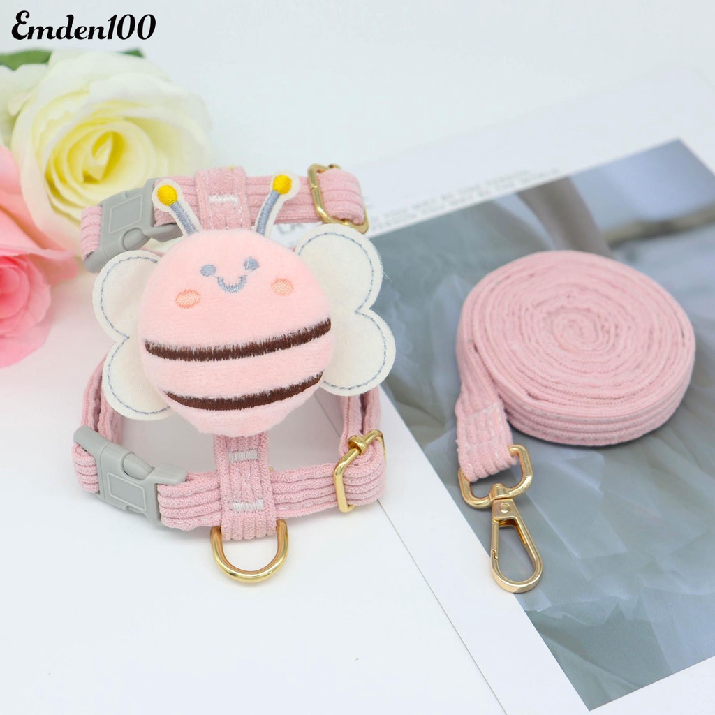 1 Bộ Đai Dắt Thú Cưng Đi Dạo Thoáng Khí Xoay 360 Độ Màu Sắc Sống Động