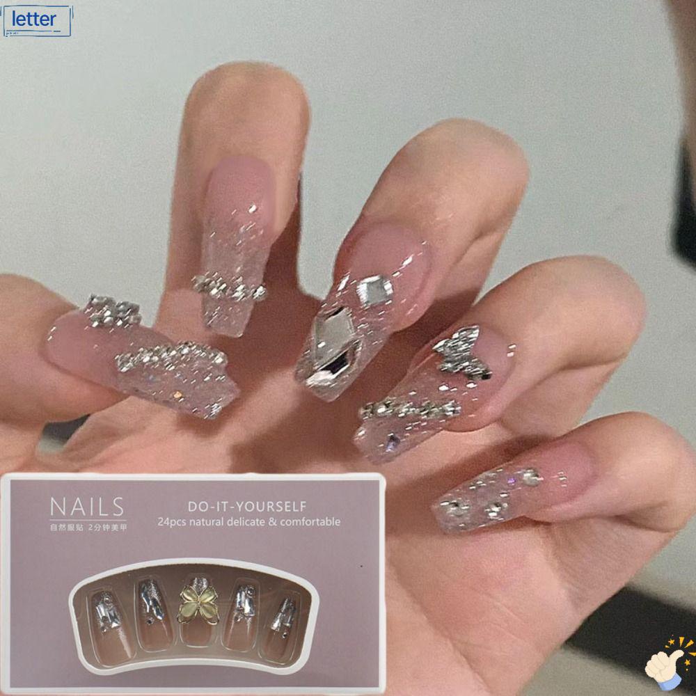 LET Bộ Móng Tay Giả Che Phủ Toàn Diện DIY