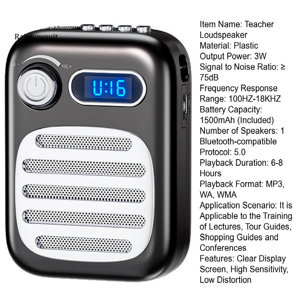 1 Set Loa Giáo Viên Hướng Dẫn Âm Thanh Bluetooth Có Độ Nhạy Cao