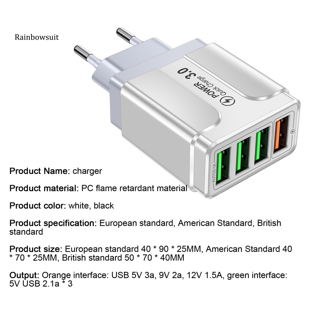 Củ Sạc Nhanh QC30 Kích Thước Nhỏ Gọn Tiện Dụng Cho Điện Thoại Di Động Khi Đi Du Lịch