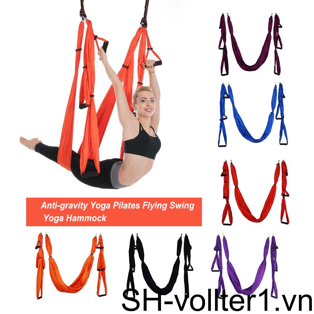 Võng Tập Yoga 28 Kẹp Với 6 Tay Cầm Màu Sắc Trơn Kèm Túi Đựng Tiện Lợi