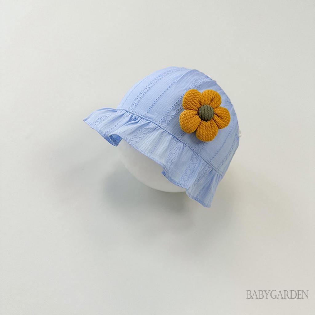 Mũ Beanie Chống Nắng Thoáng Khí Trang Trí Hoa Cho Bé Gái 2-15 Tháng Tuổi