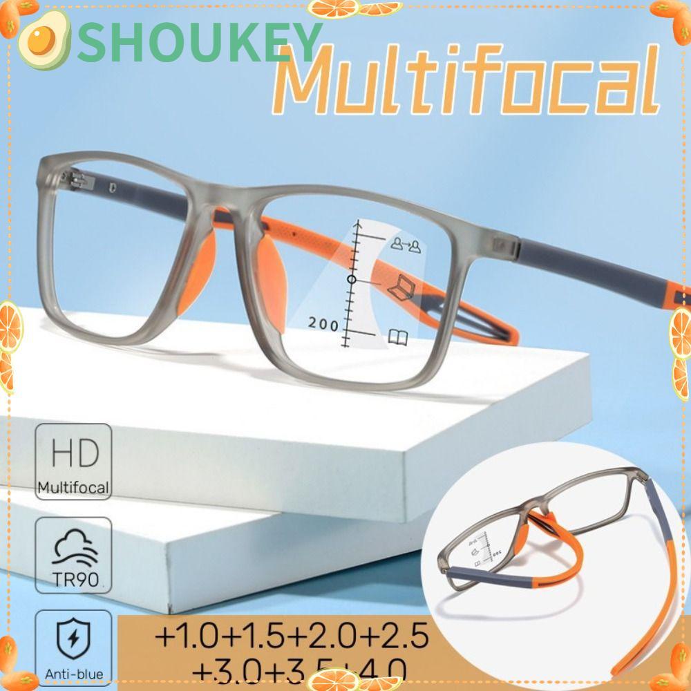 SHOUKEY Mắt Kính Đọc Sách Chống Ánh Sáng Xanh Hình Vuông Siêu Nhẹ Đa Năng Cho Nam Nữ