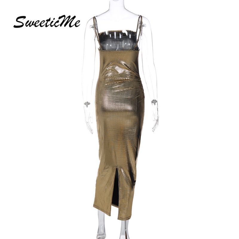 Đầm Dài Màu Trơn Dáng Ôm Thiết Kế Xẻ Tà Thời Trang 2023 Quyến Rũ Cho Nữ