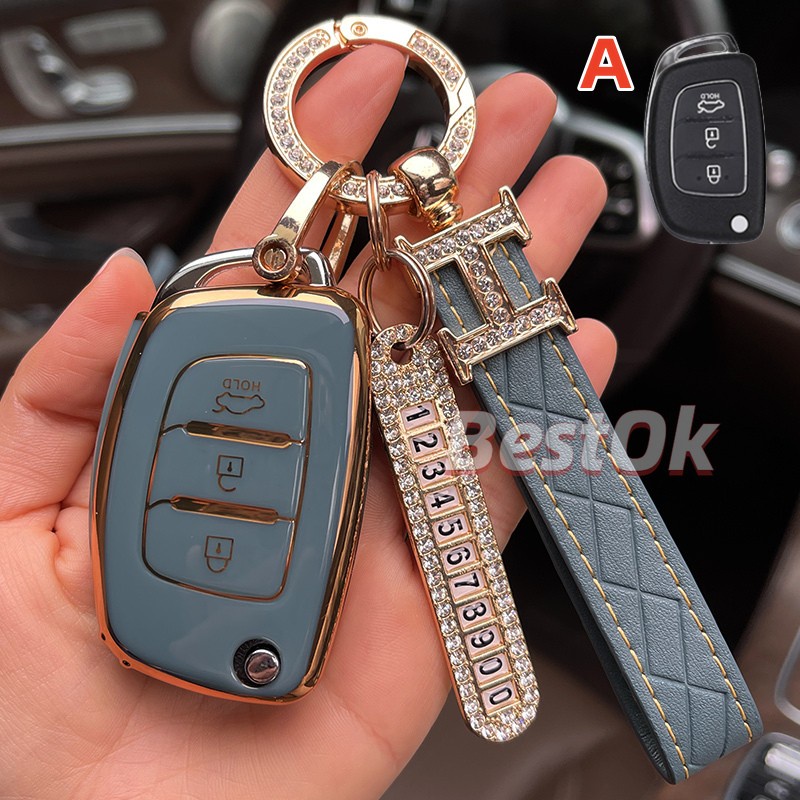 Vỏ Chìa Khóa 3 Nút Cho Hyundai I20 IX25 IX35 IX45 I10 I20 I30 HB20 Elantra Solaris Sonata Santa Fe Sport Tucson