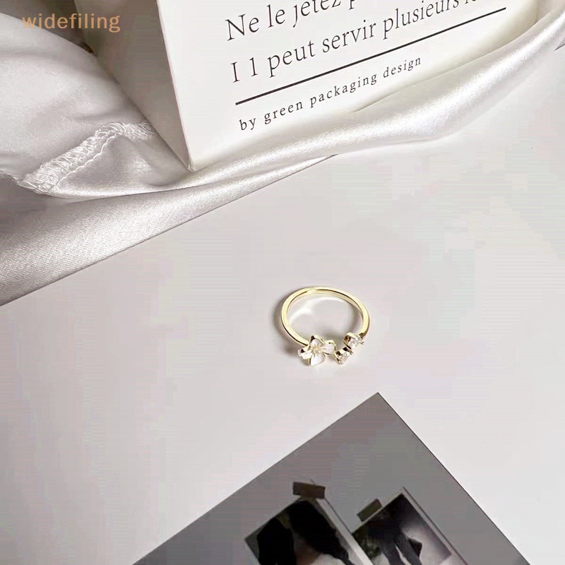 Nhẫn Hở Họa Tiết Hoa Trà Đính Ngọc Trai Thời Trang Dễ Điều Chỉnh Cho Nữ