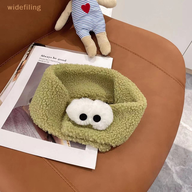 Băng Đô Turban Bản Rộng Mềm Mại Co Giãn Hình Đôi Mắt To Vui Nhộn Cho Nữ Rửa Mặt / Trang Điểm Spa