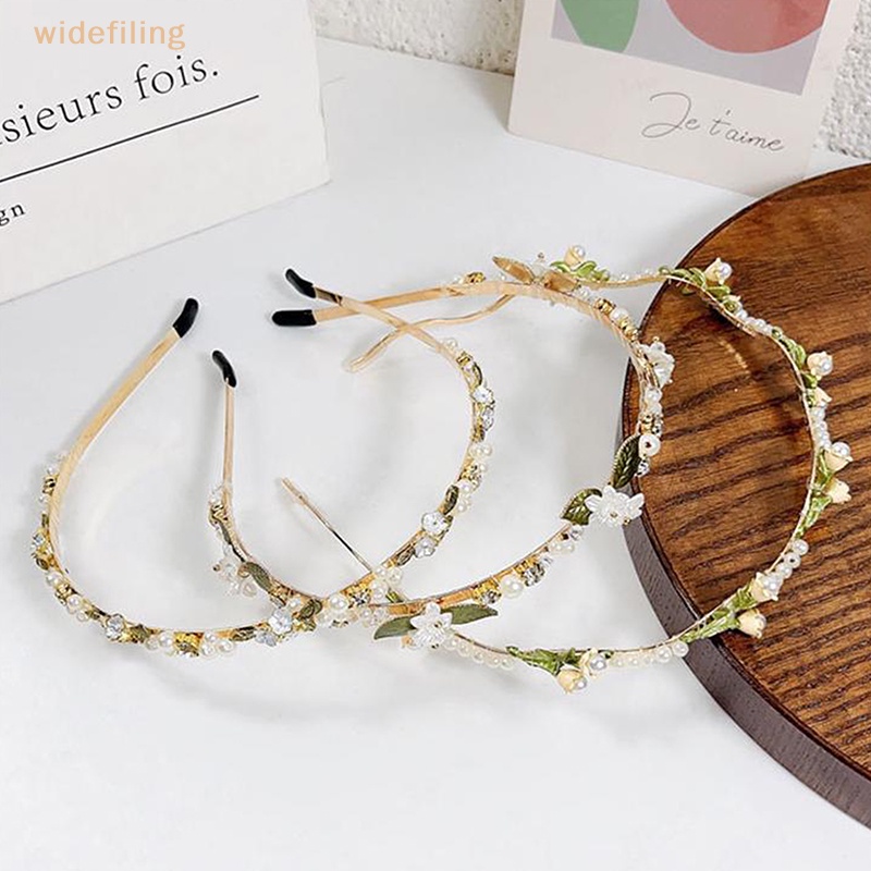 Băng Đô Cài Tóc Bản Rộng Bằng Hợp Kim Đính Ngọc Trai Phong Cách Vintage Thanh Lịch Thời Trang Cho Nữ