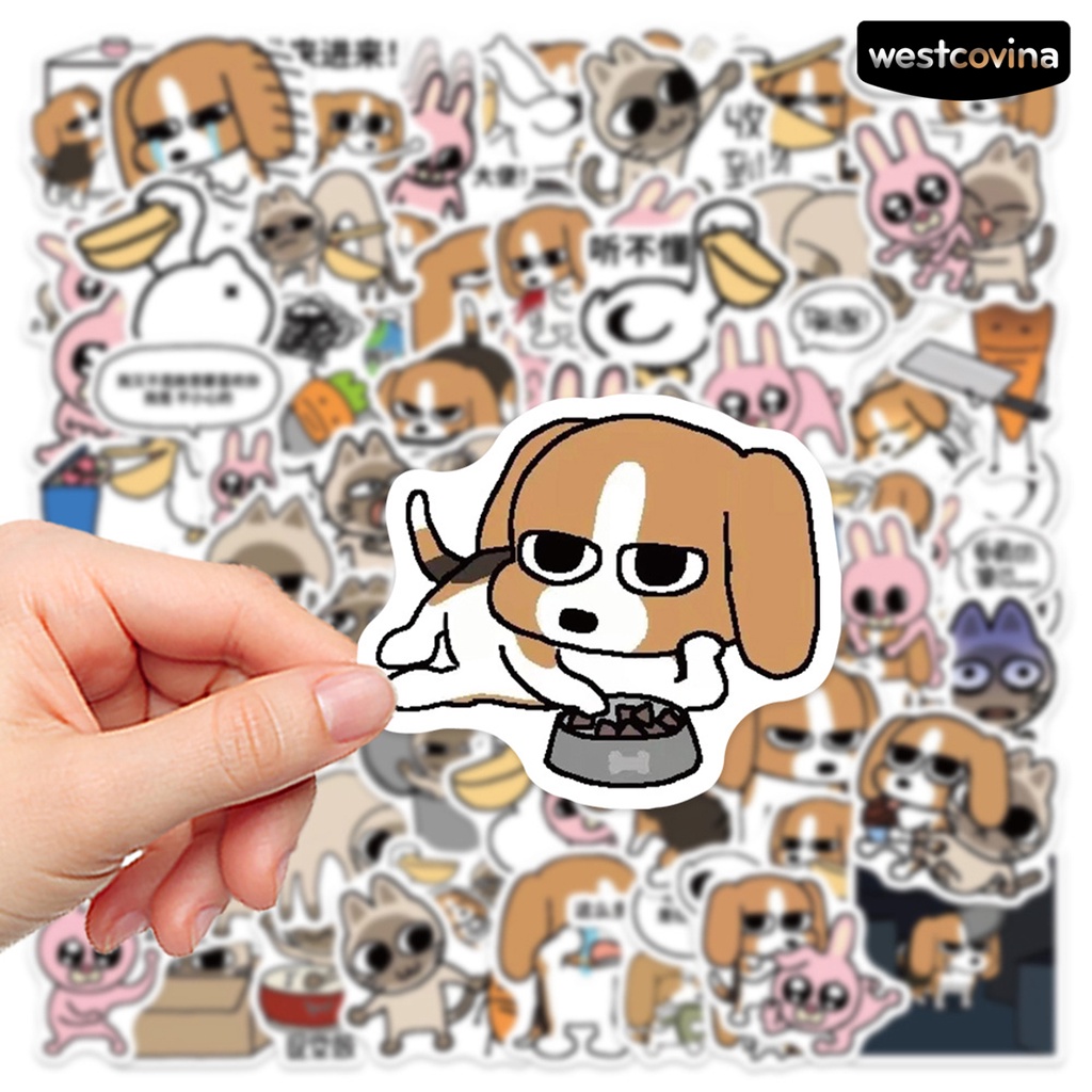 [WSTN]✎Bộ 73 Miếng Dán Hình Động Vật Hoạt Hình Bằng PVC Chống Nước Có Thể Tháo Gỡ Cho Điện Thoại