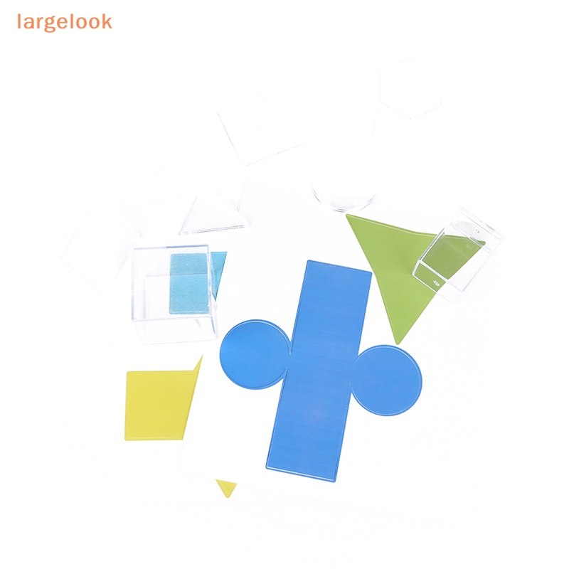 Set 8 Khối Xếp Hình Học Màu Trơn Trong Suốt Giáo Dục Cho Bé