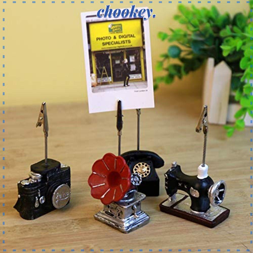 CHOOKEY Giá Đỡ Kẹp Giấy Ghi Chú / Ảnh Để Bàn Bằng Nhựa Resin Kiểu Vintage Dùng Trang Trí Nhà Cửa
