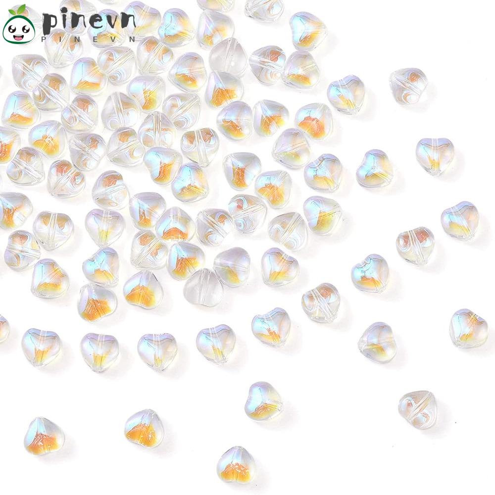 PINEVN Set 100 Hạt Thủy Tinh AB Trong Suốt 8mm Nhiều Màu Sắc Làm Trang Sức DIY