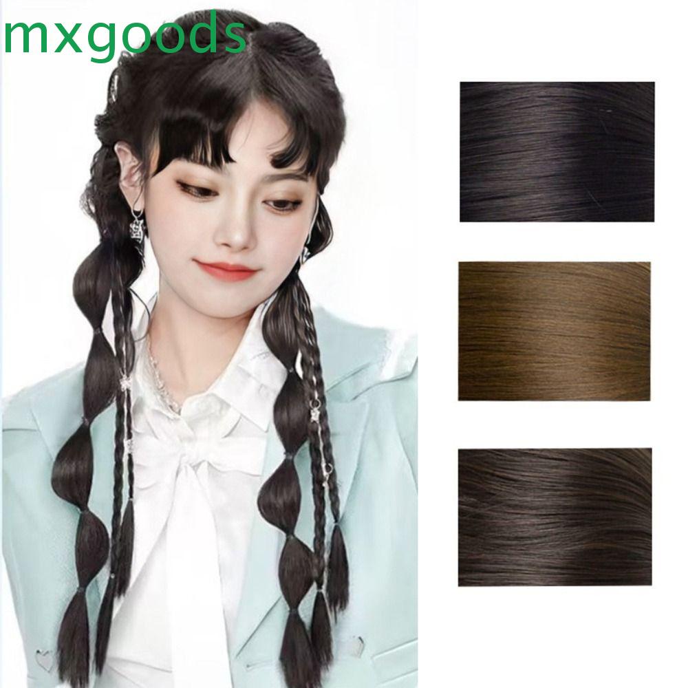 MXGOODS Tóc Giả Thắt Bím Bằng Sợi Tổng Hợp Màu Nâu / Đen Tự Nhiên Kháng Nhiệt Dành Cho Nữ