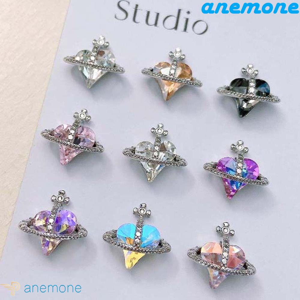 ANEMONE Phụ Kiện Trang Trí Móng Nghệ Thuật 3D Hình Trái Tim Phong Cách Nhật Bản Dành Cho Nữ