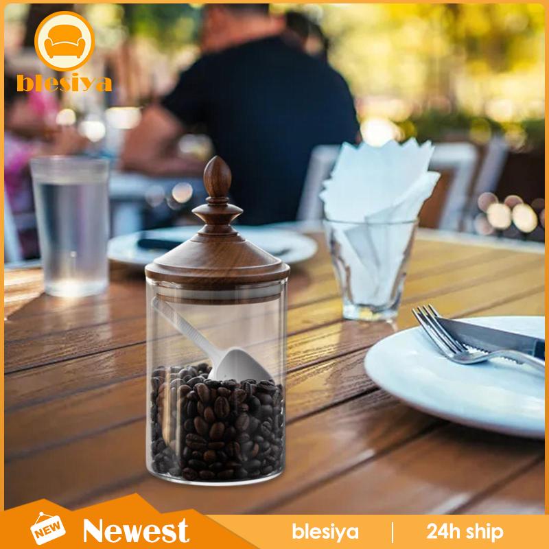 Hũ Thủy Tinh Đựng Trà / Thực Phẩm Đa Năng Có Nắp Gỗ Sắp Xếp Gọn Gàng Cho Nhà Hàng / Quán Bar / Khách Sạn