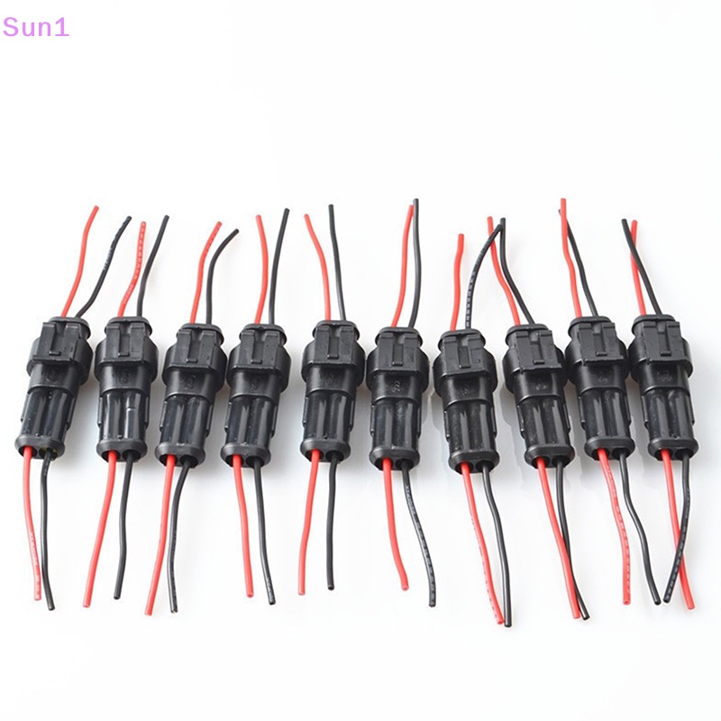 Set 5 Bộ 10 Phích Cắm Điện 2 Chiều Nối Đầu Đực Sang Đầu Cái Chống Nước Có Dây Cho Xe Hơi / Xe Máy / Tàu Thuyền