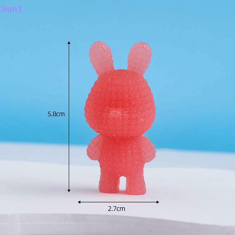 1 Chú Thỏ Đan Bằng Nhựa Resin Phát Quang Trang Trí Bảng Điều Khiển Xe Hơi / Nhà Cửa