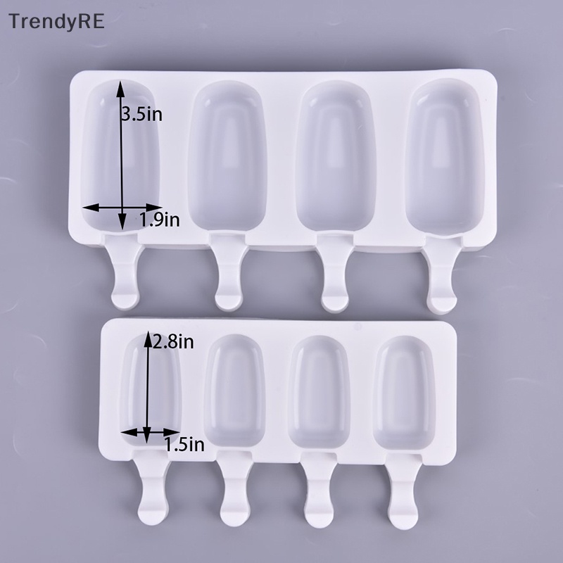 Khuôn Làm Kem Que 4 Ngăn Bằng Silicone