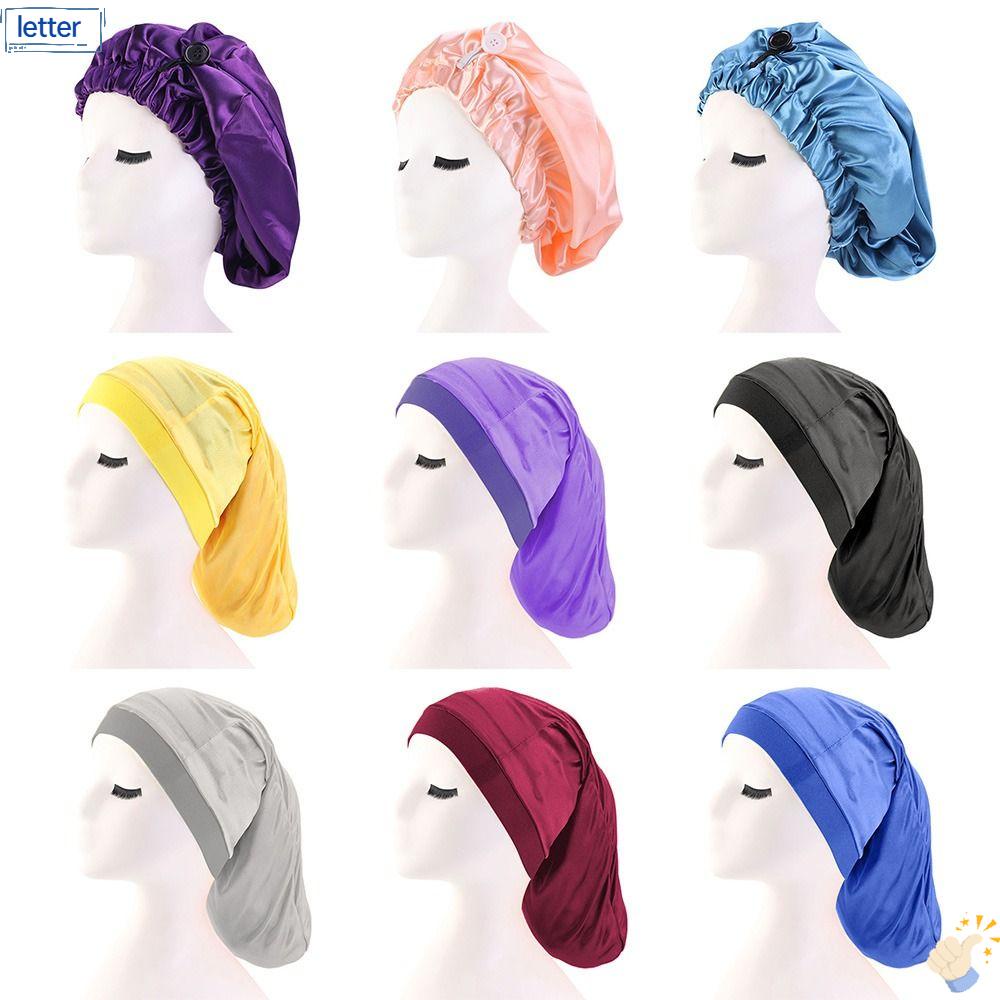LET Mũ Trùm Tóc Khi Ngủ Bằng Lụa Mềm Mại Chăm Sóc Tóc Cho Nữ