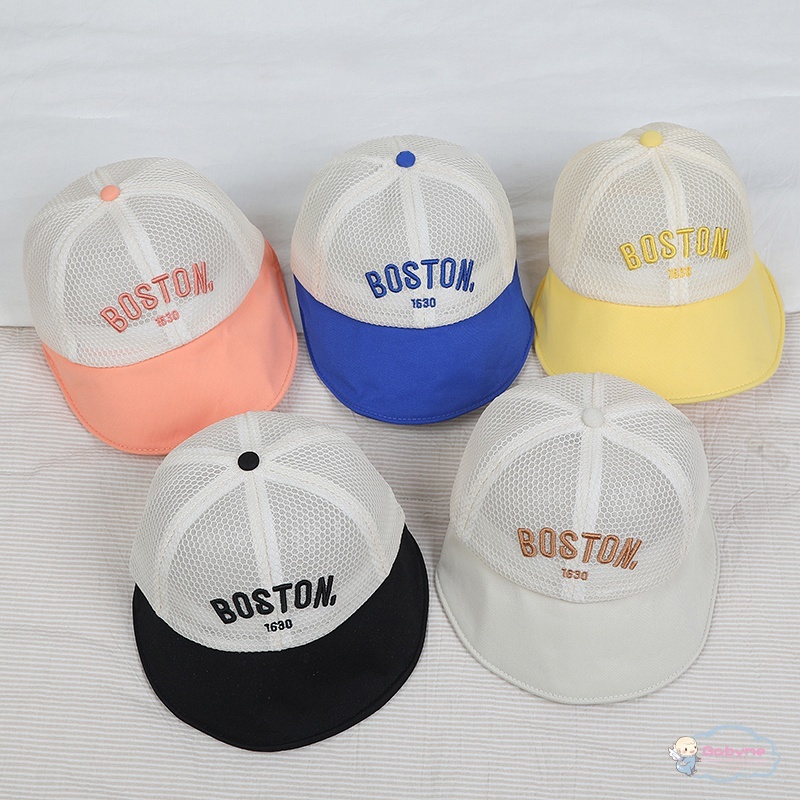 Mũ Lưỡi Trai Vải Cotton Phối Lưới Thoáng Khí Thời Trang Dễ Thương Cho Bé