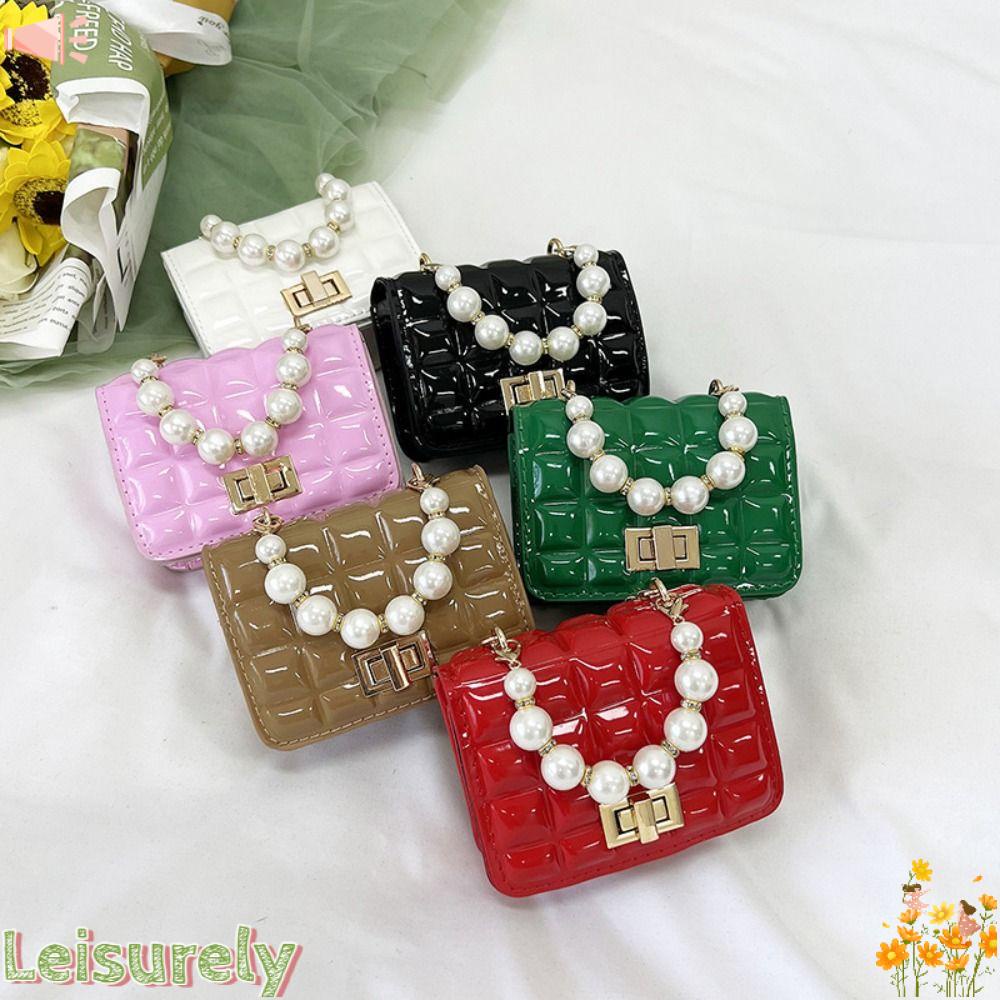 LEILY Túi Xách Da Pu Mini Phối Dây Xích Vàng Thời Trang Cho Nữ