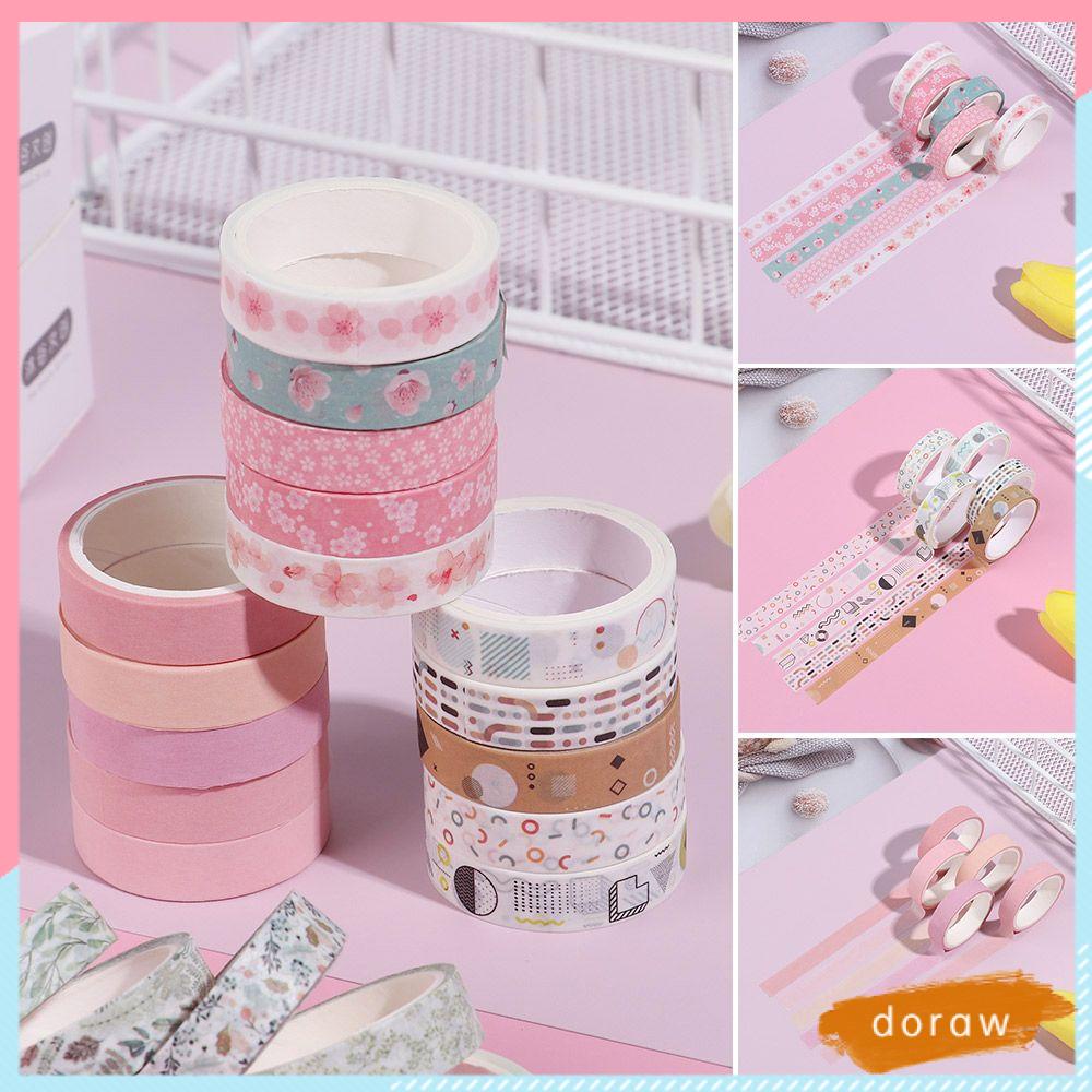 DORAW Set 5 Cuộn Băng Keo Dán Trang Trí Thủ Công Diy