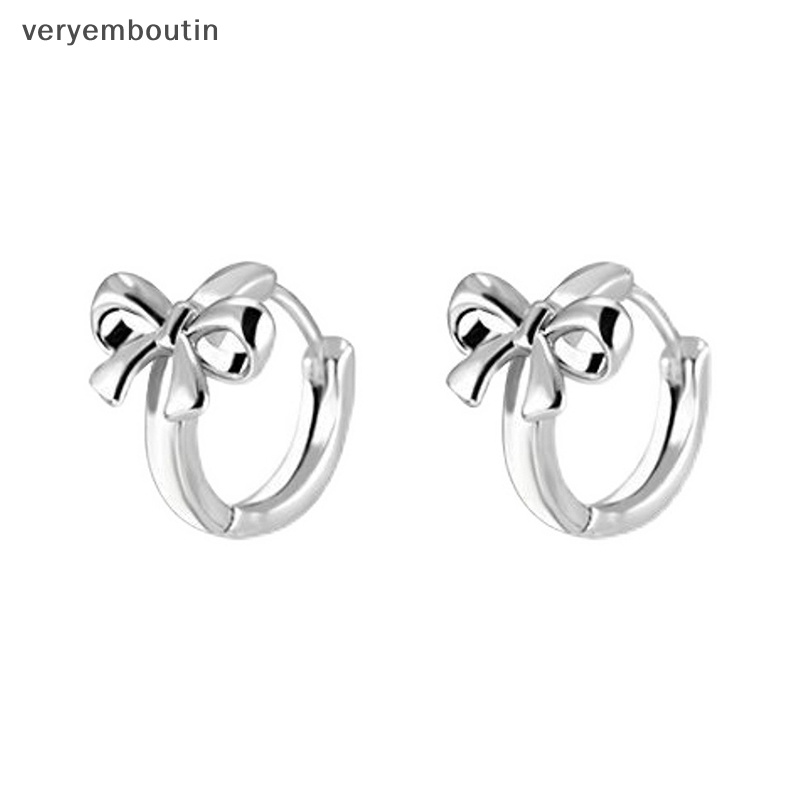 1 Đôi Bông Tai Kim Loại Hình Chiếc Nơ Phong Cách Harajuku Vintage Y2k