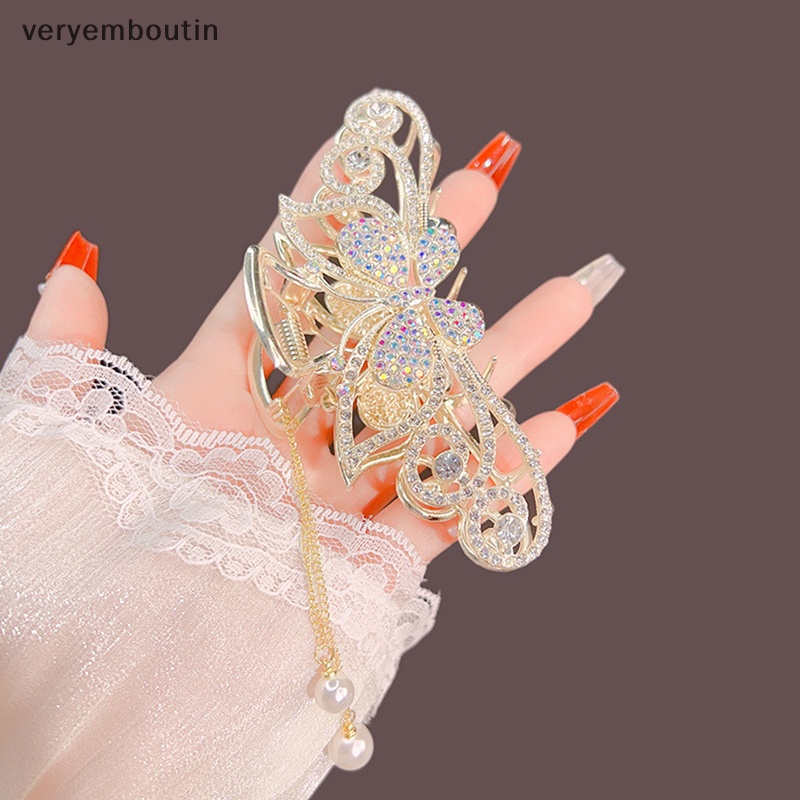 Kẹp Tóc Hình Bướm Rỗng Dát Kim Cương Thời Trang Cao Cấp Cho Nữ n