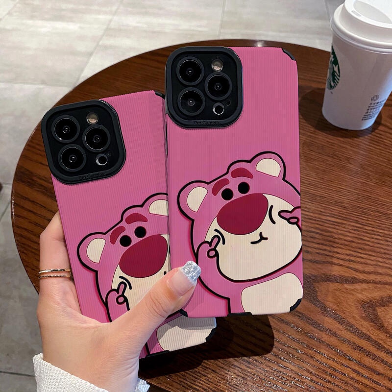 Ốp Điện Thoại Silicone Chống Rơi In Hình Gấu Cho IPhone 12 Pro Max X XR XS Max SE 7 Plus 8 Plus 13 Pro Max 14 Pro Max