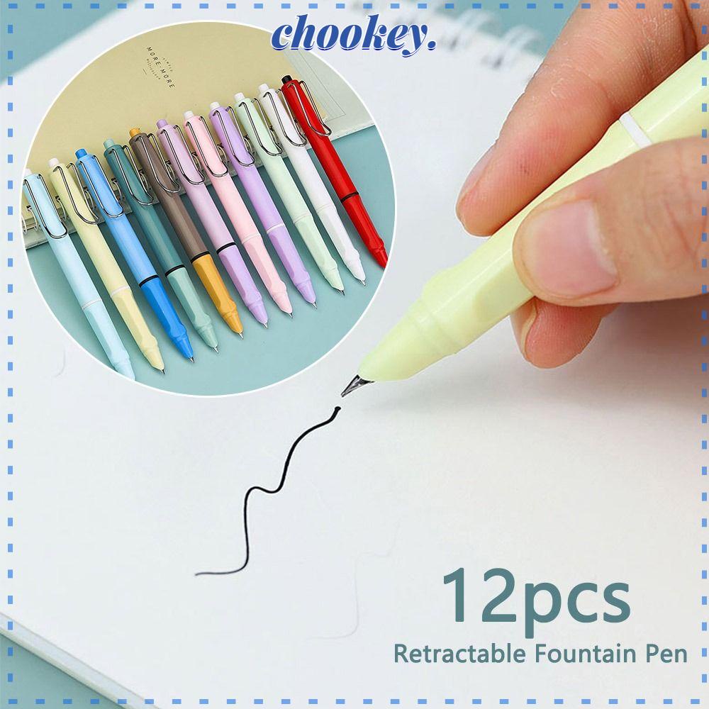 CHOOKEY Set 12 Bút Mực Ngòi 0.38mm Chất Lượng Cao