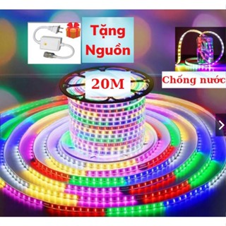 20M Dây Led Nháy Đuổi Chip 2835 kèm nguồn chống nước trang trí ngoài trời Đèn led quấn cây