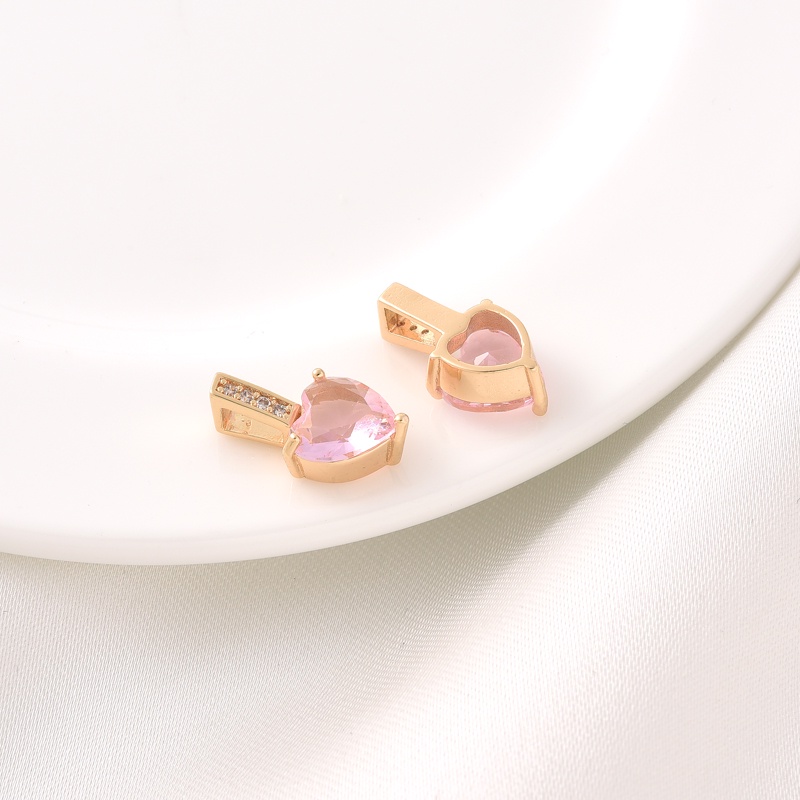 Mặt Dây Chuyền Hình Trái Tim Nhiều Màu Đính Đá Zircon 14K