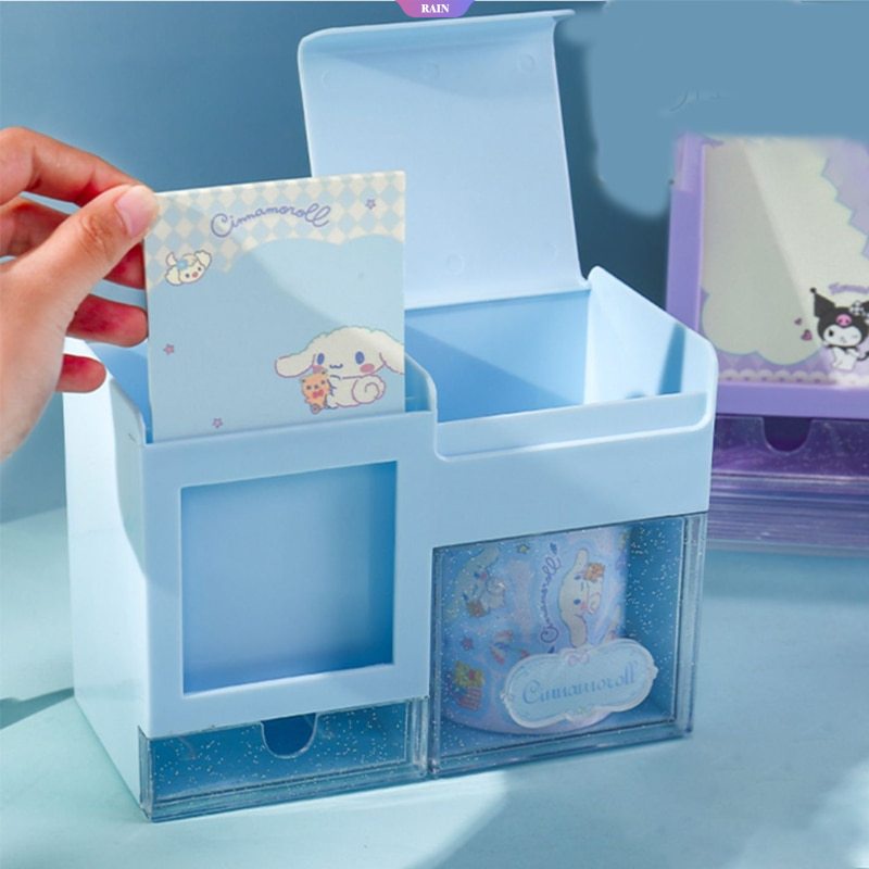 SANRIO Hộp Đựng Bút / Mỹ Phẩm Để Bàn Sức Chứa Lớn Họa Tiết Hoạt Hình My Melody Cinnamoroll Dễ Thương Cho Nữ