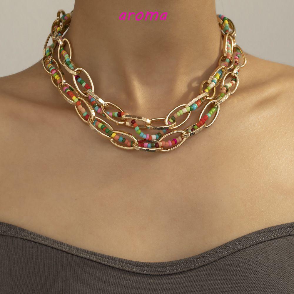 AROMA Vòng cổ Nhiều Lớp Thời Trang Cá Tính Cho Nữ