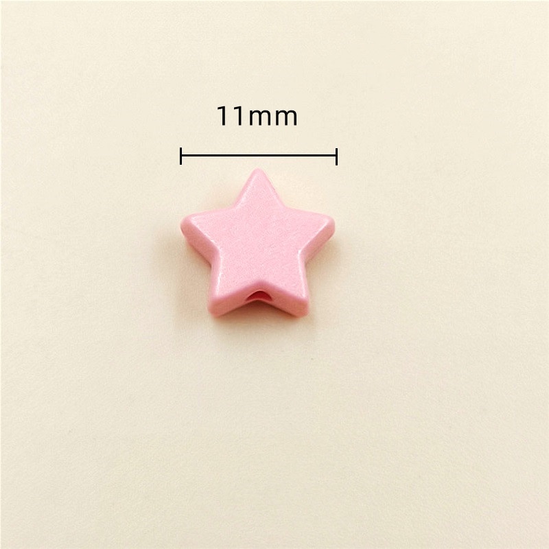 Set 20 Hạt Xỏ Lỗ Hình Ngôi Sao Năm Cánh 11mm Dùng Để Làm Đồ Trang Sức Thủ Công