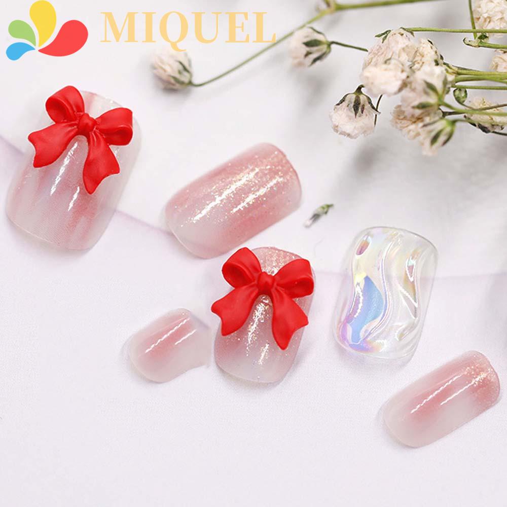 MIQUEL Phụ Kiện Nơ 3D Trong Suốt Trang Trí Móng Tay