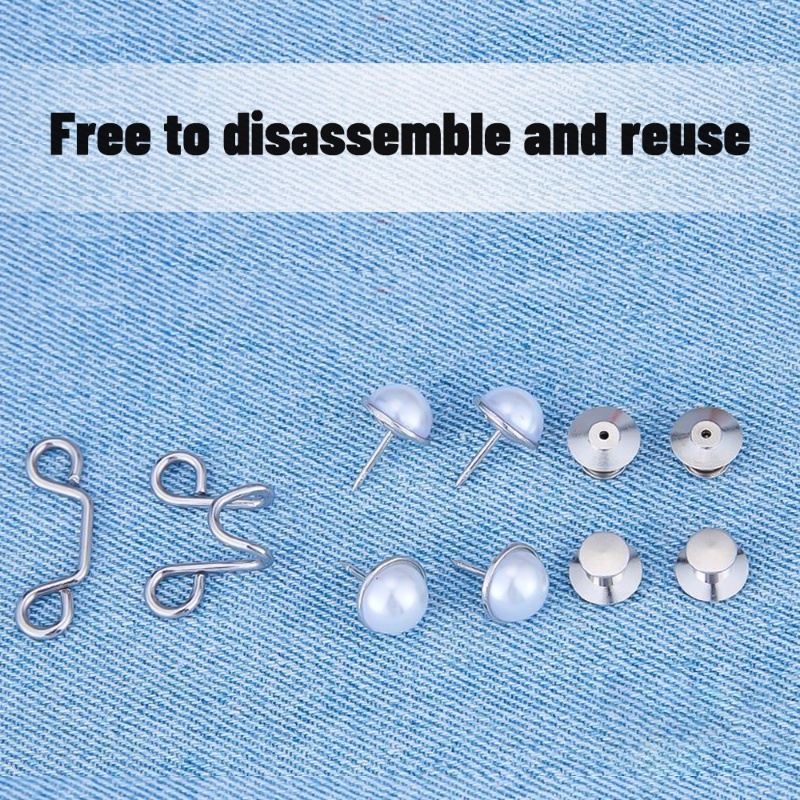 Ghim Cài Quần Jean Bằng Kim Loại Đính Ngọc Trai Nhân Tạo Có Thể Điều Chỉnh Và Tháo Rời Tiện Dụng