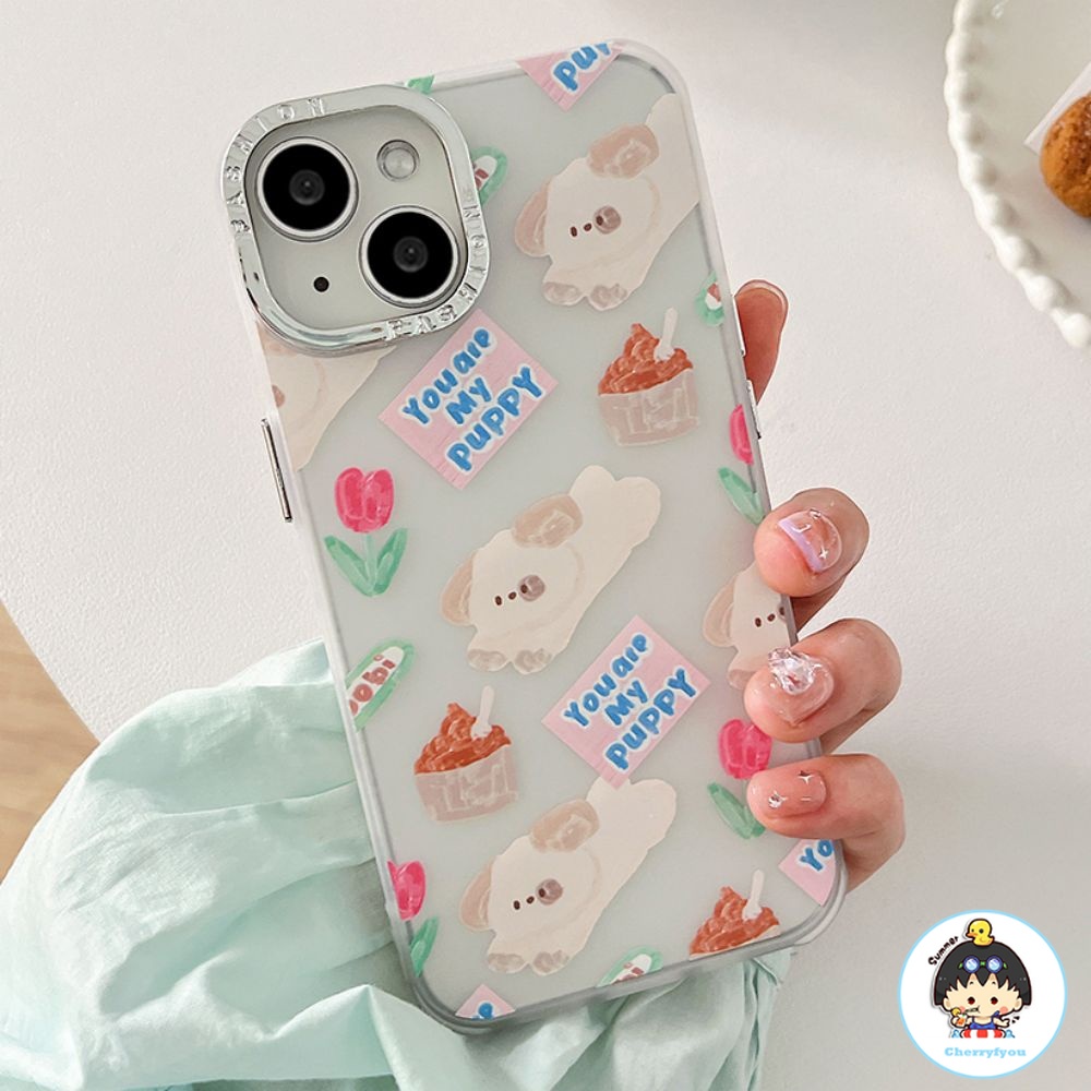 Ốp Điện Thoại TPU Mềm Chống Sốc Mạ Điện Họa Tiết Cún Hoạt Hình Dễ Thương Cho IPhone 14 13 12 11 Pro Max X XR 8 7 Plus