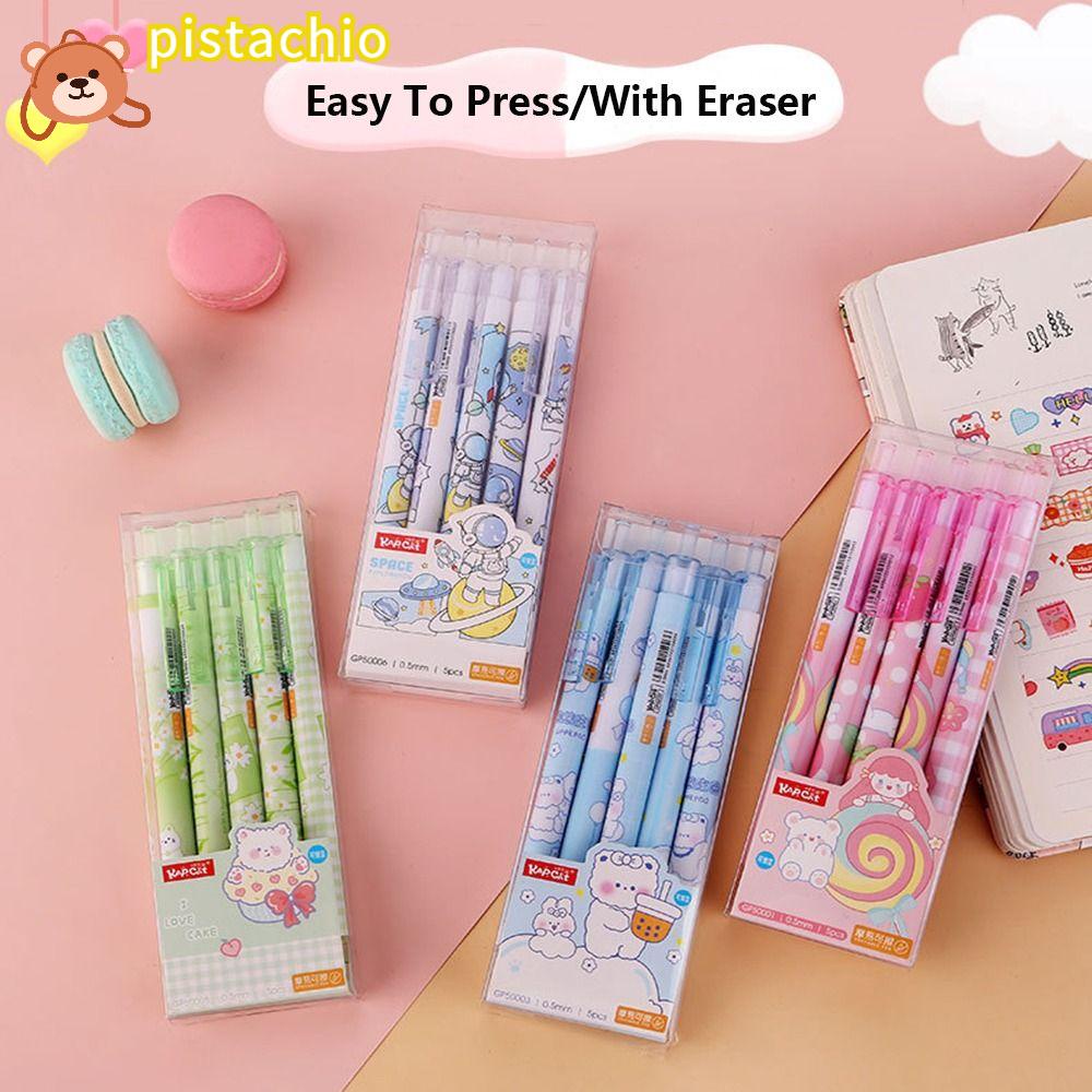 PISTA Set 5 Bút Mực Gel Dạng Nhấn Tiện Dụng Chất Lượng Cao