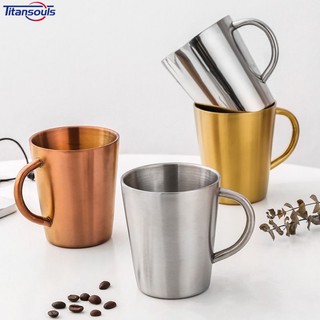 Cốc văn phòng cách nhiệt 2 lớp inox 304 cốc uống cà phê sữa nội địa cốc uống bia có tay cầm VN