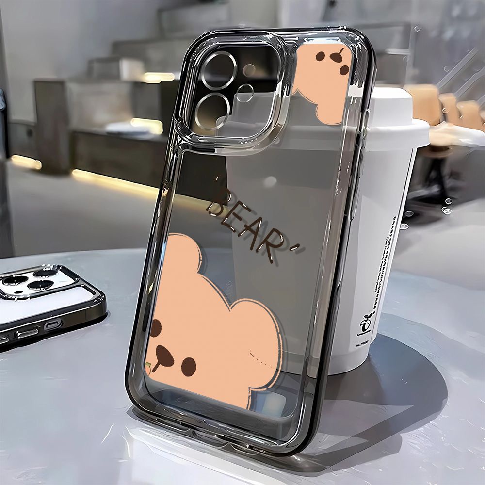 Ốp Điện Thoại Dẻo Họa Tiết Hoạt Hình Đầu Gấu Dễ Thương Cho iPhone14Promax 13 Soft 712 THT9 118